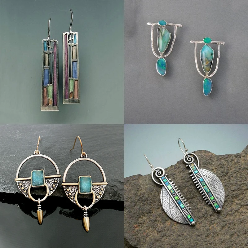 Винтаж Геометрическая круглая большой кисточкой серьги капельки для женщин в