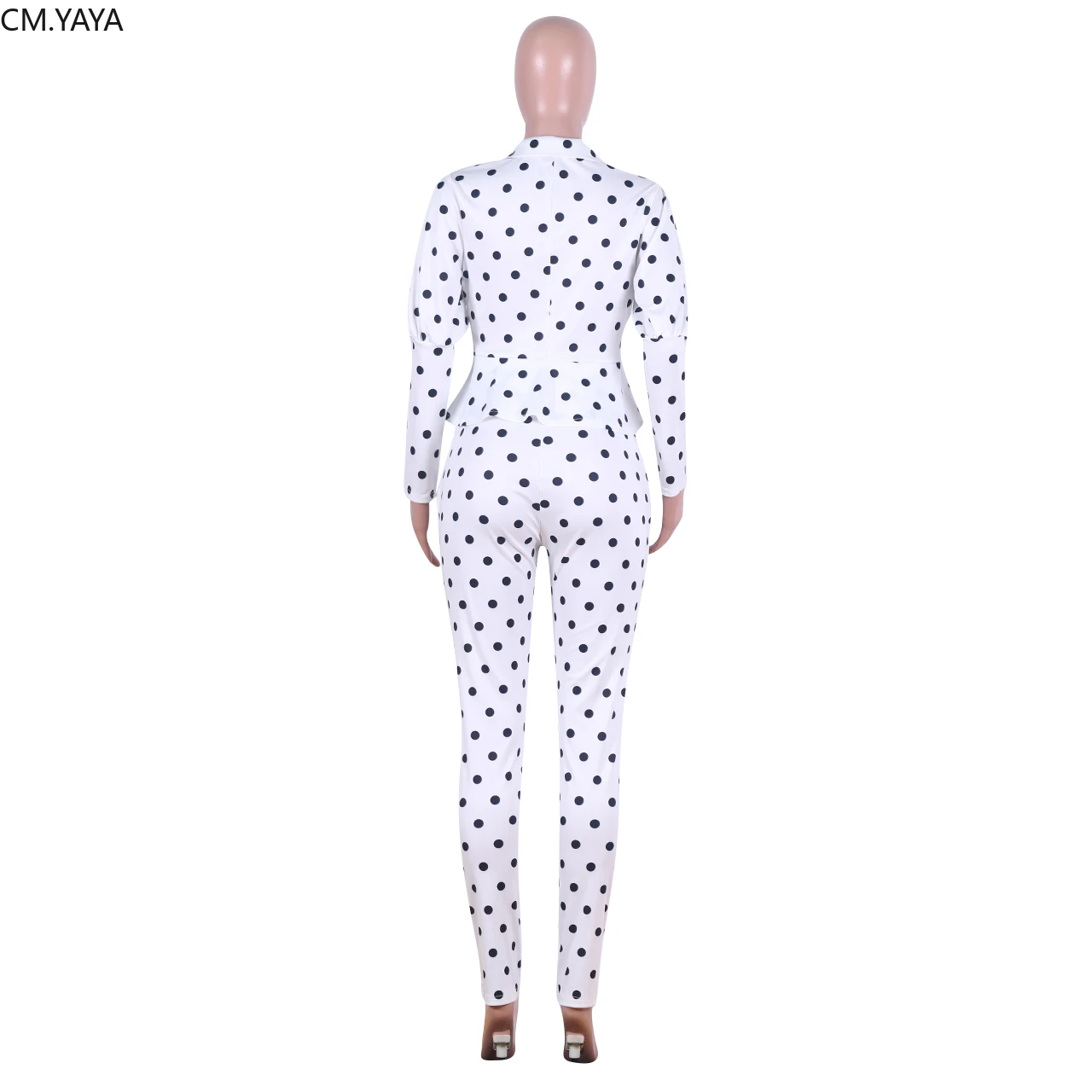 Женский осенне-зимний спортивный костюм GL в горошек пиджак с длинным рукавом и