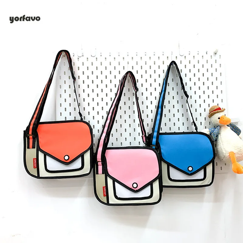 Новинка 2020 дизайнерская сумка через плечо для женщин Мультяшные 3D холщовые