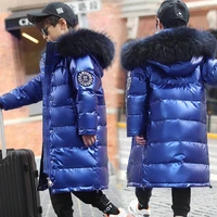 childrens down jacket boys long female big kid korean version of the bright color waterproof outerwear 6 16y