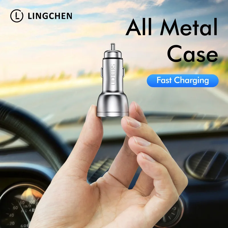 Автомобильное зарядное устройство LINGCHEN с двумя USB портами 12 В 3 4 А|Зарядные