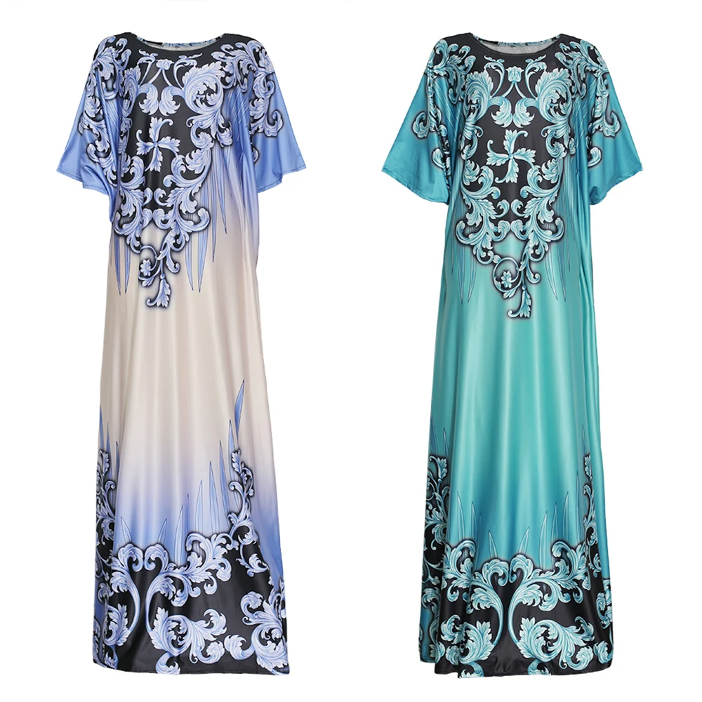 2021 Новая мода в африканском стиле платье с принтом для девочек размера плюс