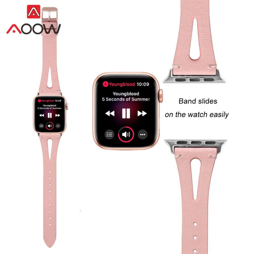 Ремешок из натуральной кожи с принтом для Apple Watch 40 мм 44 мм для iwatch 38 мм 42 мм ремешок серии 4 3 2 1 браслет аксессуары