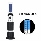 Рефрактометр солености 0-100%, измеритель солености 0-28% для аквариума, устройство для тестирования соленой воды, соленометр ATC, скидка 20%