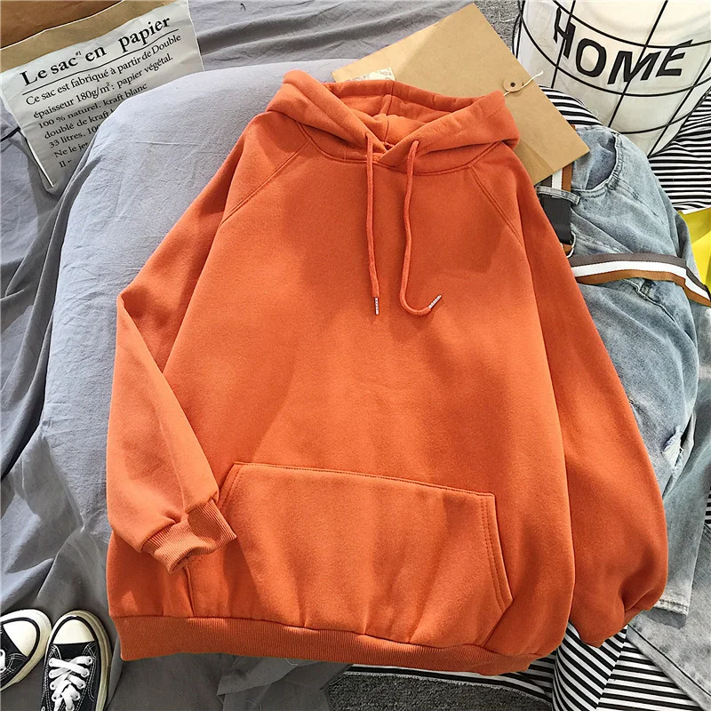 

Pure Color Hoodie Spring And Autumn Sweater Women's New Korean Version Ins Fashion Student Loose Wild Thin Top Wn*