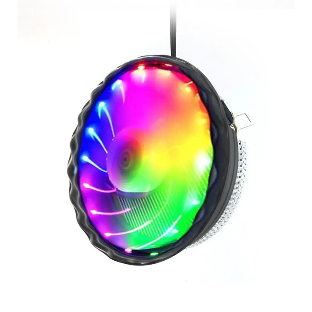 

Computer CPU Cooler Fan Heatsink LED Aperture 3 Pin Fan CPU Cooling Radiator Permutations Quiet Aluminum Fin V0E9