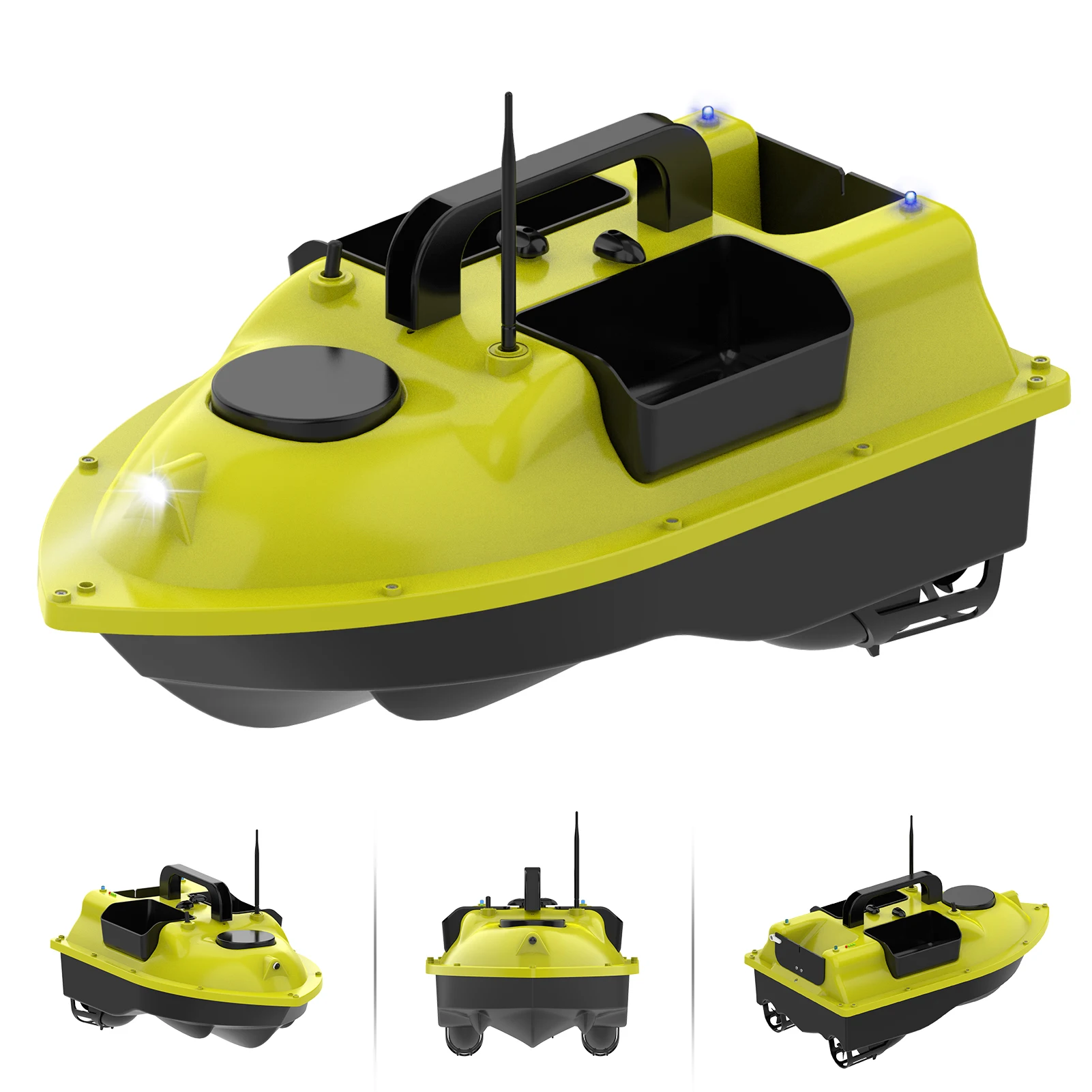 

Wireless Remote Control Fishing Bait Boat with 3 Bait Containers Fish Finder Device with 540 yards Remote Range RC D18 Boat