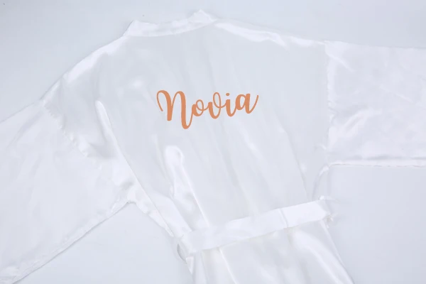 rose gold novia Великолепный mauve халат novia Атласный халат для женщин испанский женитьба hermana de la novia dama de honor халаты для невесты - Цвет: rose gold novia
