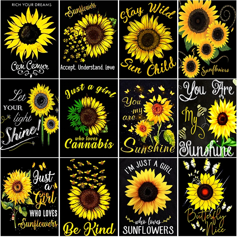 

DIY Child Diamond Embroidery Sunflower Landscape Full Drill Kit Embroidery Mosaic Flower Scenery Picture Rhinestones Home Decor