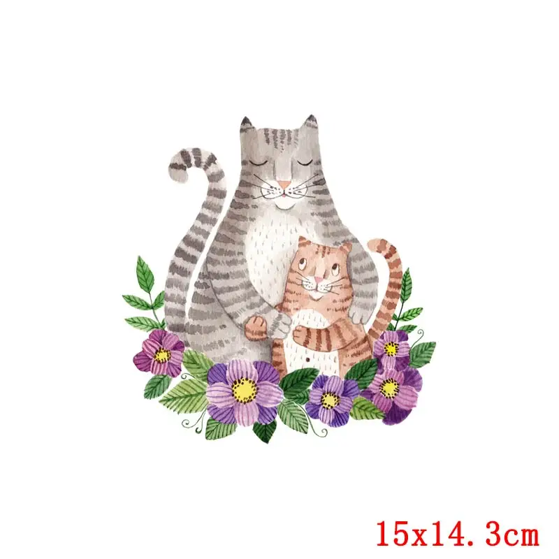 Наклейки Prajna с мультяшным котом переводные наклейки помощью утюга виниловые