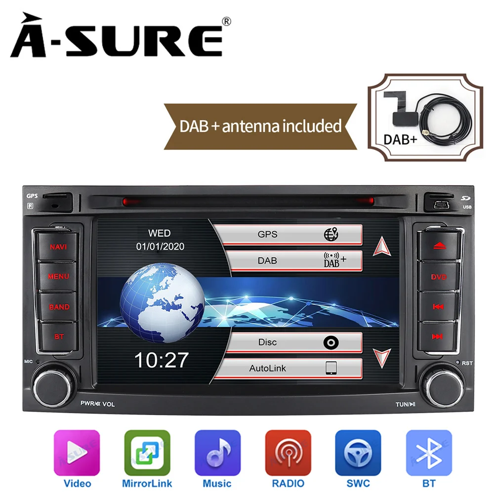Автомобильная Мультимедийная система A-Sure 2 Din автомагнитола BT DAB + Внутренний