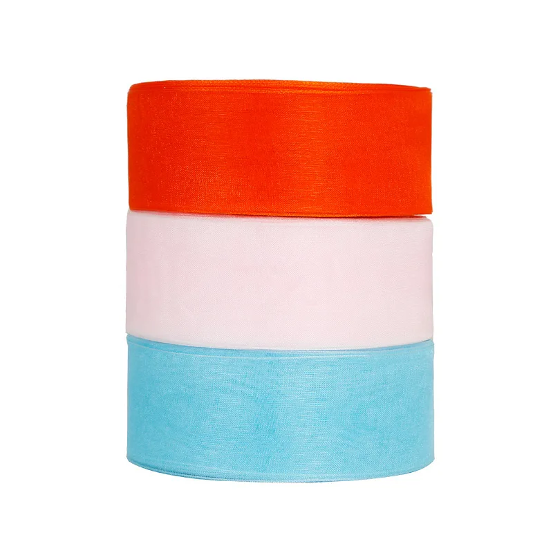 Лента из органзы 50 ярдов/рулон оптовая продажа подарочная упаковка