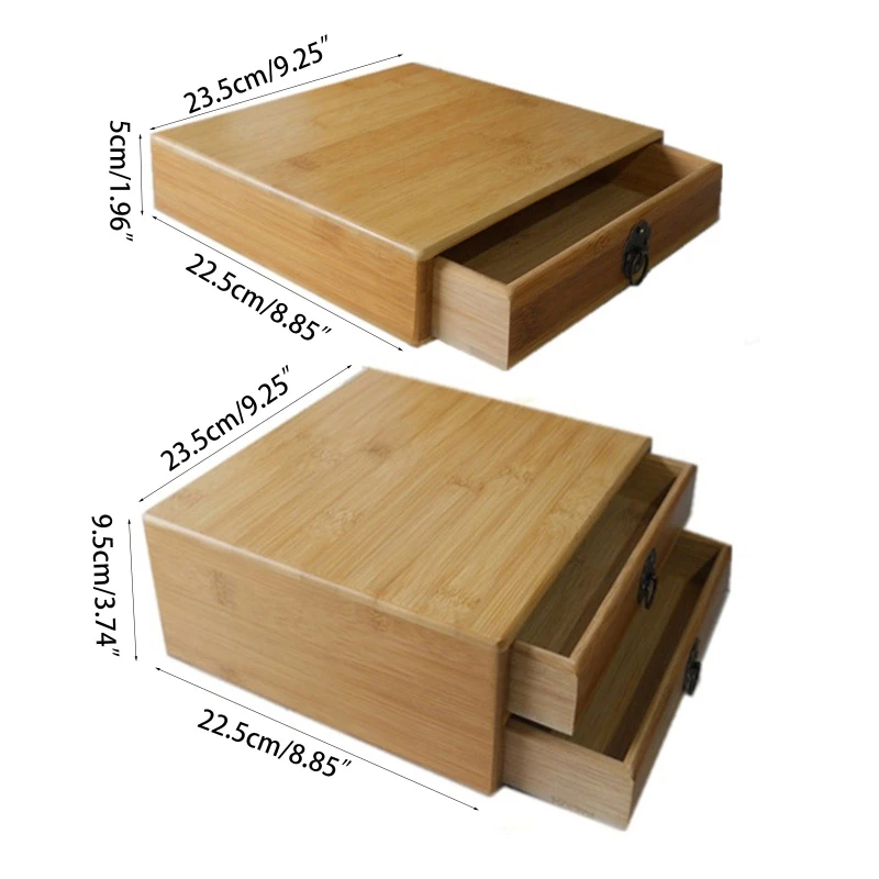 

Natural Bamboo Pu'er Tea Canister Box Wood Color Tea Tray Kung Fu Set Teaware Ac