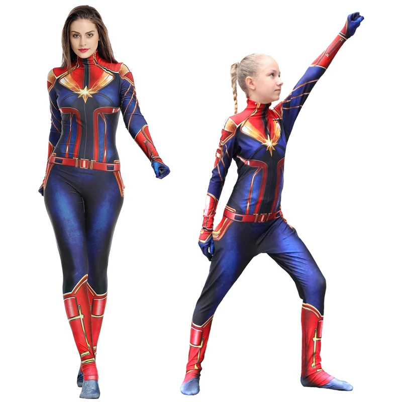 Новое поступление костюм для косплея девочек Марвел Капитан Детский супергероя