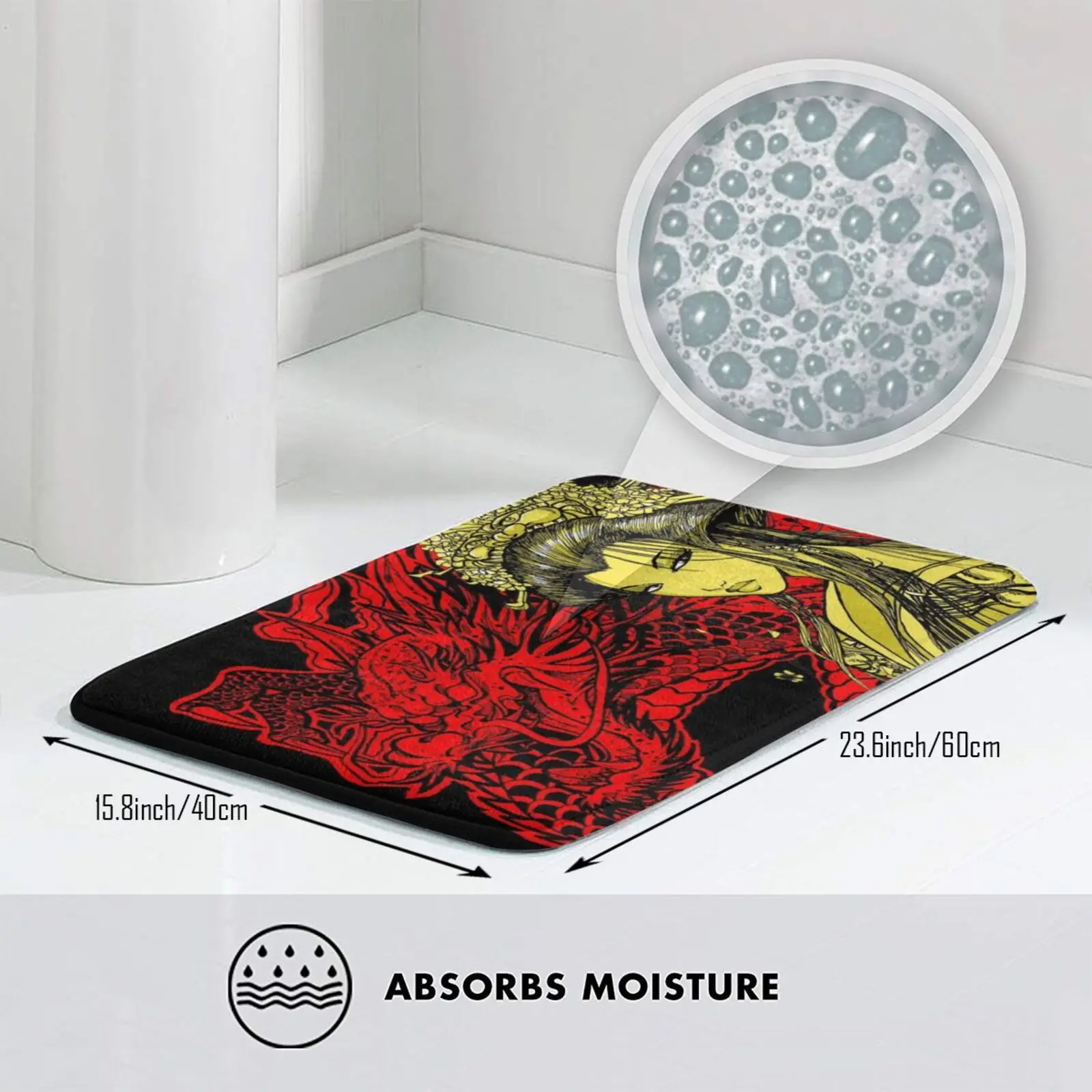 Дракон гейш Коврик ковер анти-скольжение Спальня входная дверь коврик Kaaawaski Сэм