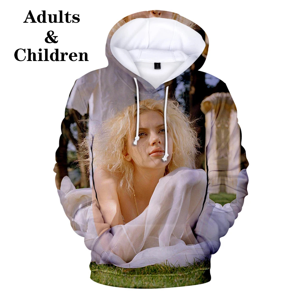 

Scarlett Johansson kids 3D Hoodies Suitable Harajuku Comfortable Casual women Men Autumn 3D Hooded Scarlett Johansson pullovers