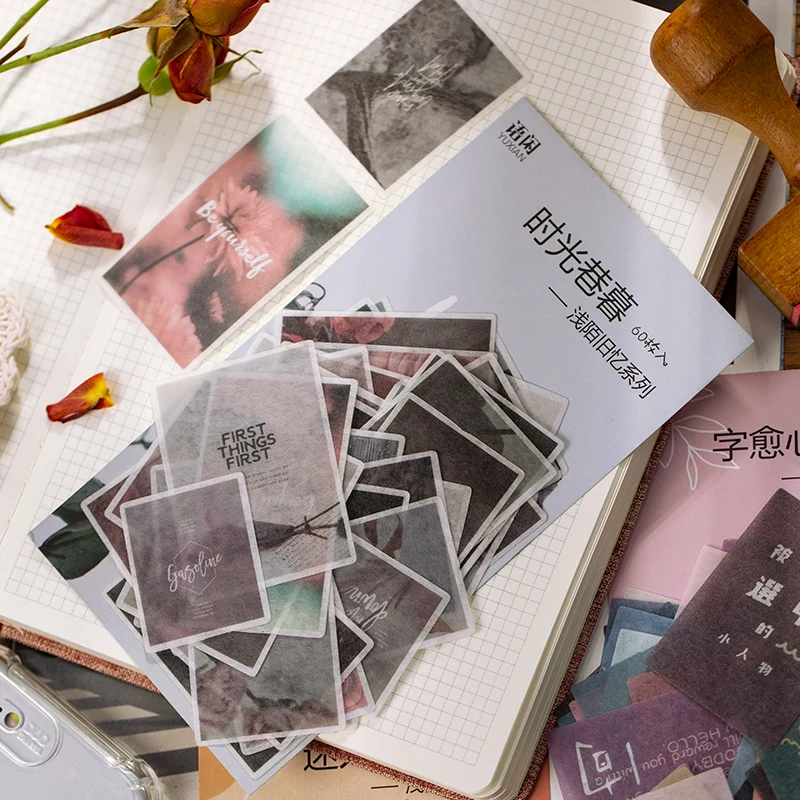 60 шт./пакет винтажная художественная Живопись Роза стихотворение пуля журнал