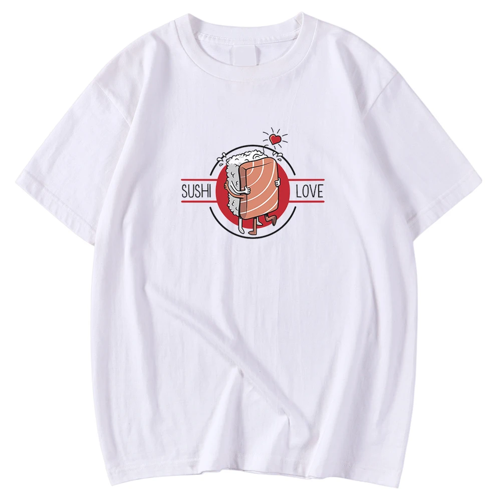 

Kohpweran Simple Sushi Love Delicious Food Men Short Sleeve Men's Tshirt Summer Tee Shirt Print Clothes Fashion Comfortable
