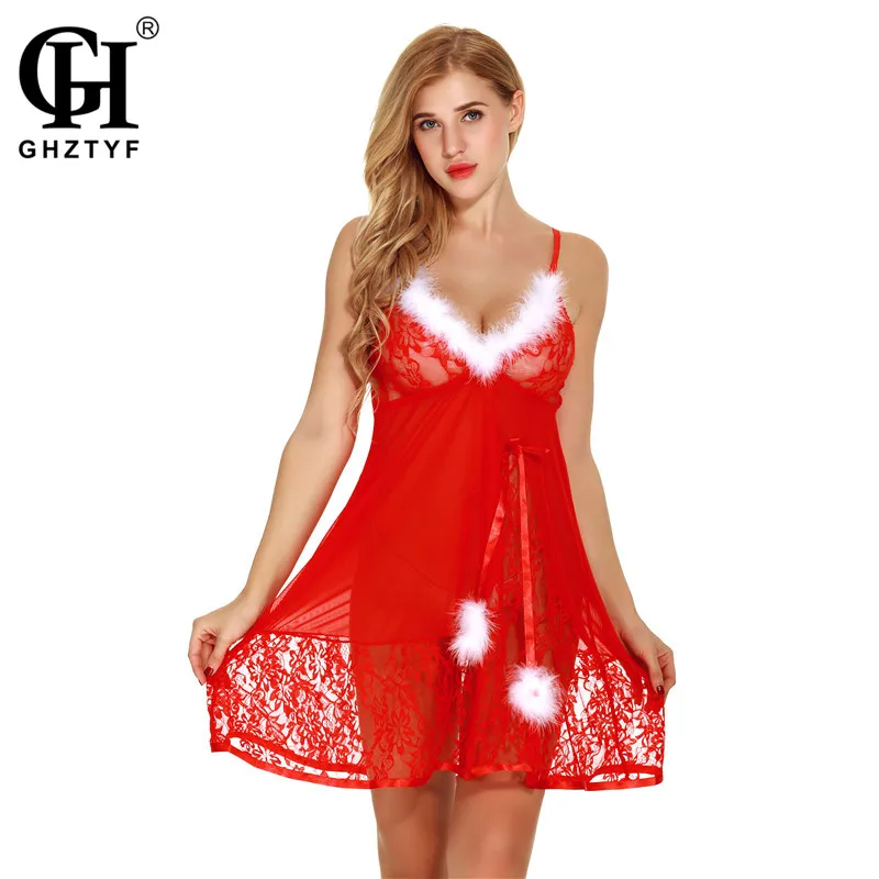 Рождественское Эротическое нижнее белье Babydoll для женщин Горячая распродажа сексуальное нижнее белье размера плюс Порно платье Косплей Костюм