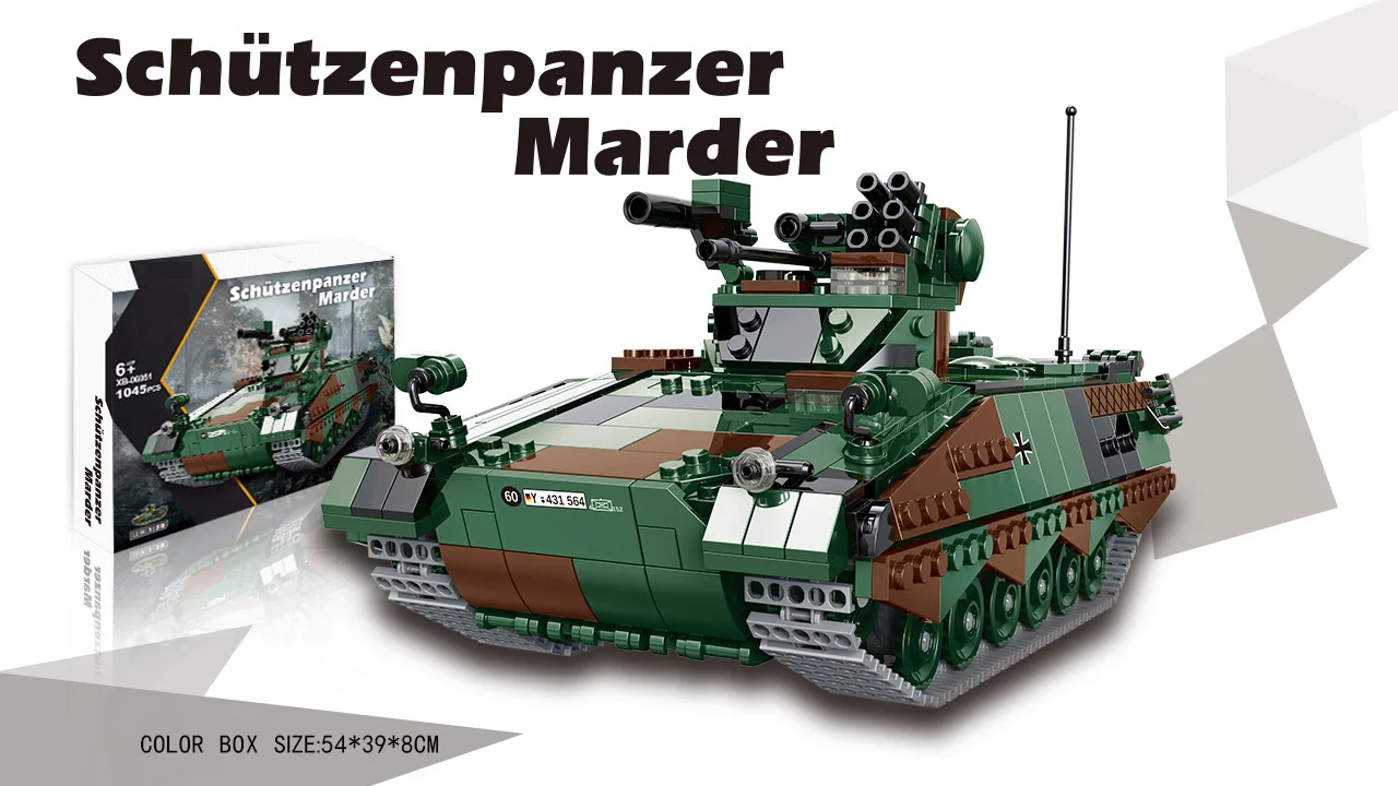 World war military germany schutzenpanzer marder batisbricks building block IFV model ww2 army figures moc bricks toy collection | Игрушки и