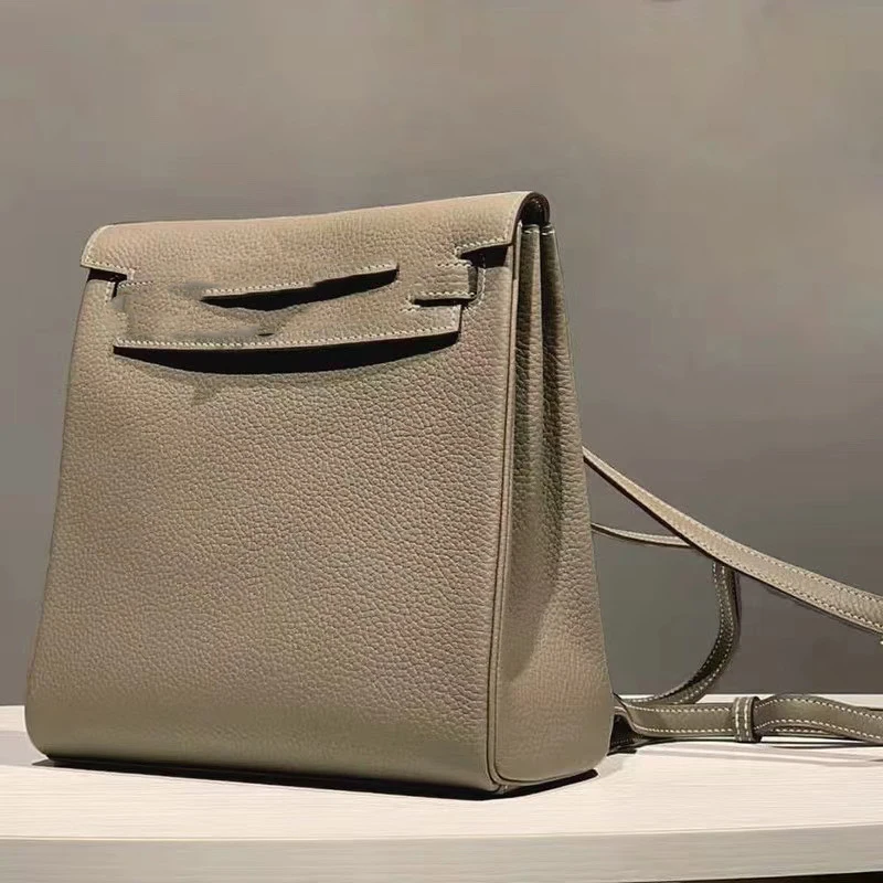 

Leather Backpack H KL23cm First Layer Cowhide Soft Small Wild Cute New Casual Fashion 2020