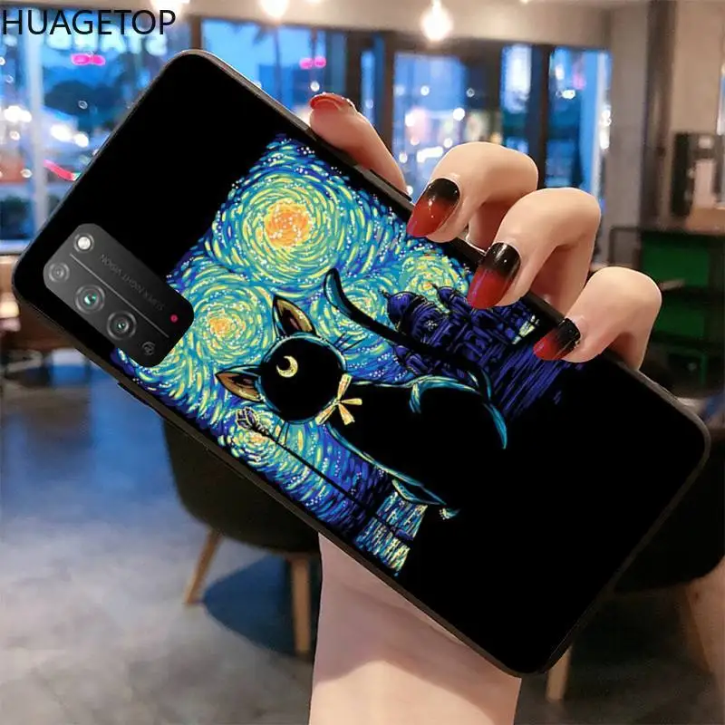 

Anime sailor moon cat couple Phone Case for Huawei Honor 30 20 10 9 8 8x 8c v30 Lite view 7A pro