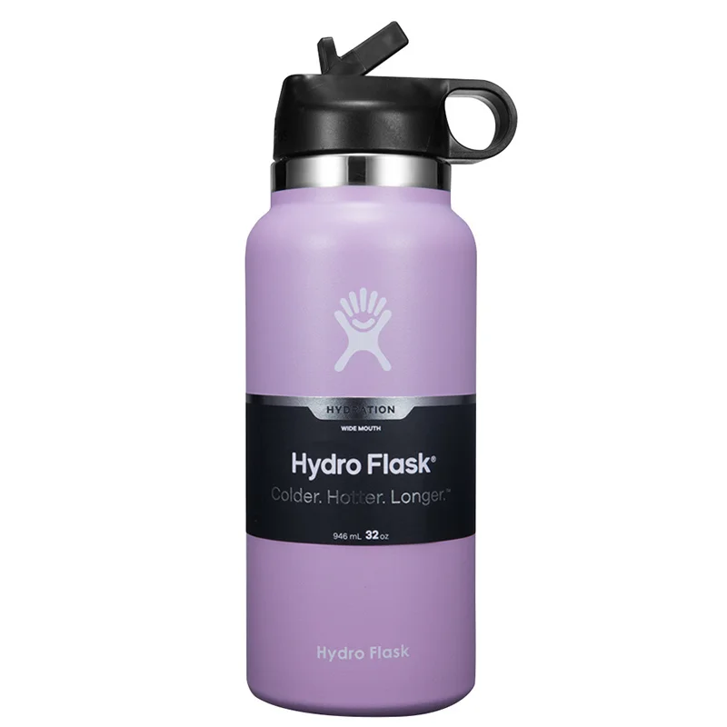 

2021 New HydroFlask 32oz/40oz Water Bottle - Stainless Steel & Vacuum Insulated Wide Mouth 2.0 Water Bottles With Straw Lid