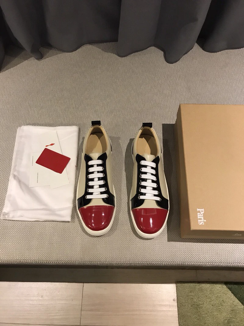 

High Quality Neutral Shoes For Men For Women Sneaker Lace Up Genuine Leather Flat Red Sole 1:1 Replica Brand Designed