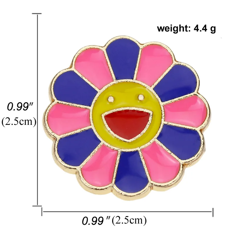 Милая семицветная брошь в виде подсолнуха солнуха цветка разноцветная с
