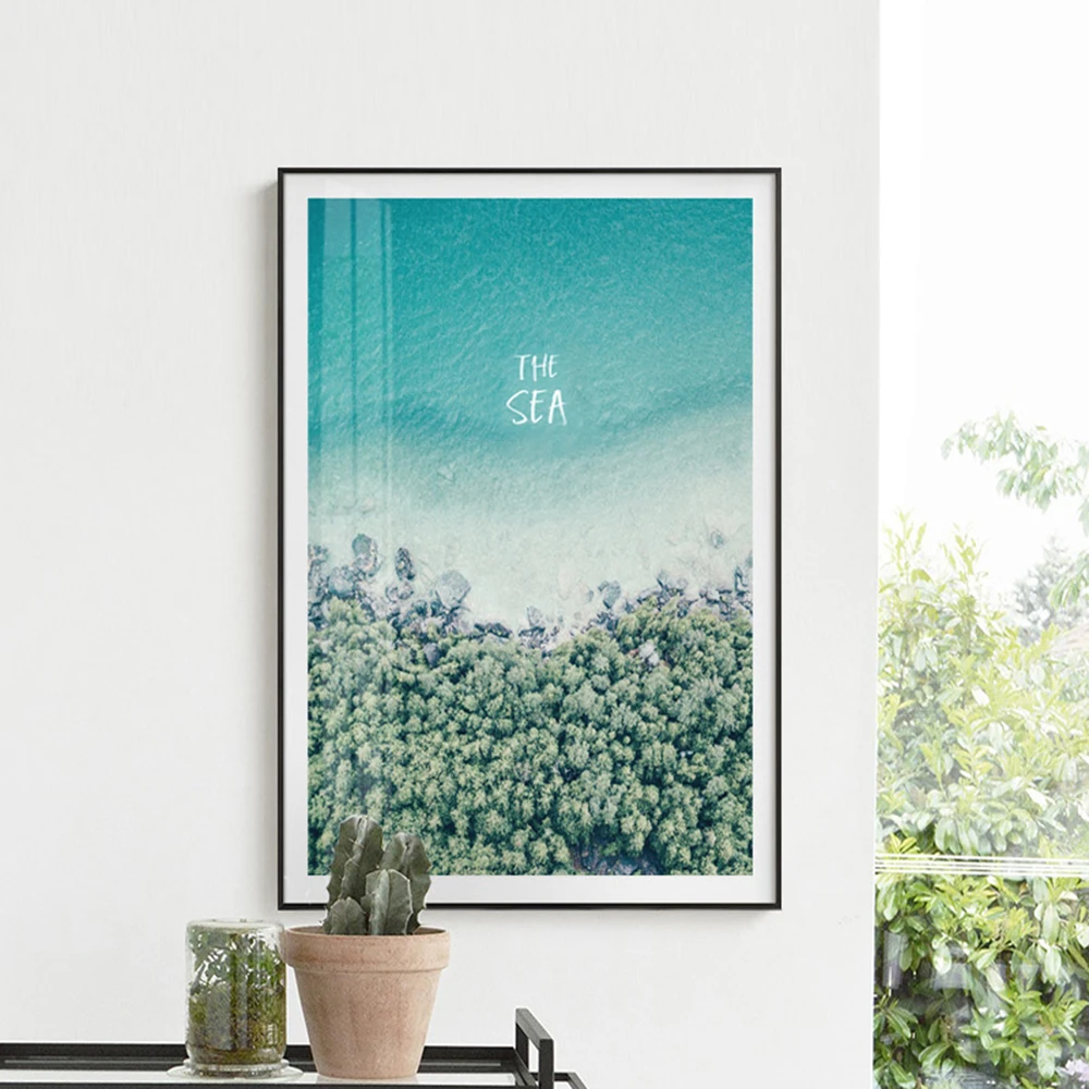 Креативная морская и горная настенная живопись холст картина для спальни Декор