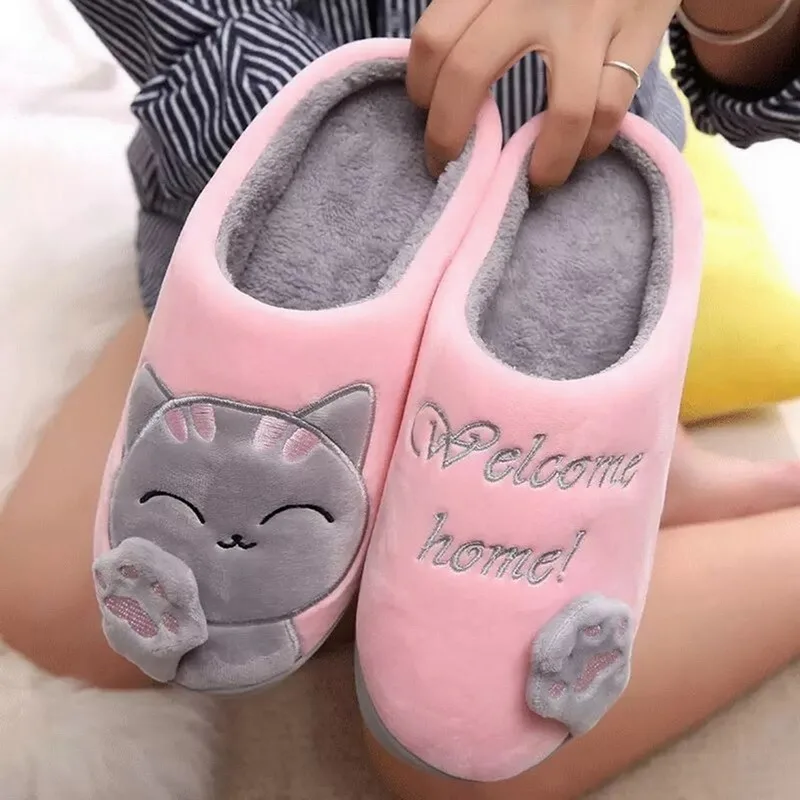 

Cute Cartoon Women's Slippers Indoor Non-slip Couples Slippers Women Shoes Mother And Daughter Slippers Autumn Winter Hot 2021