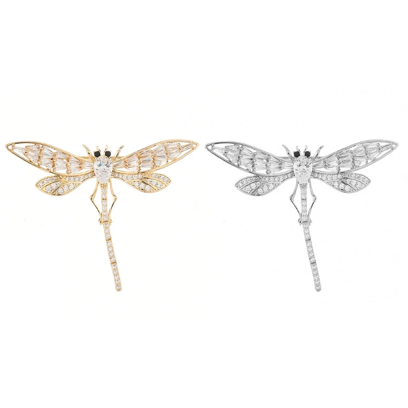 

Temperament Zircon Dragonfly Brooches Women Vintage Fashion Style Elegant Wedding Pins Party Brooch
