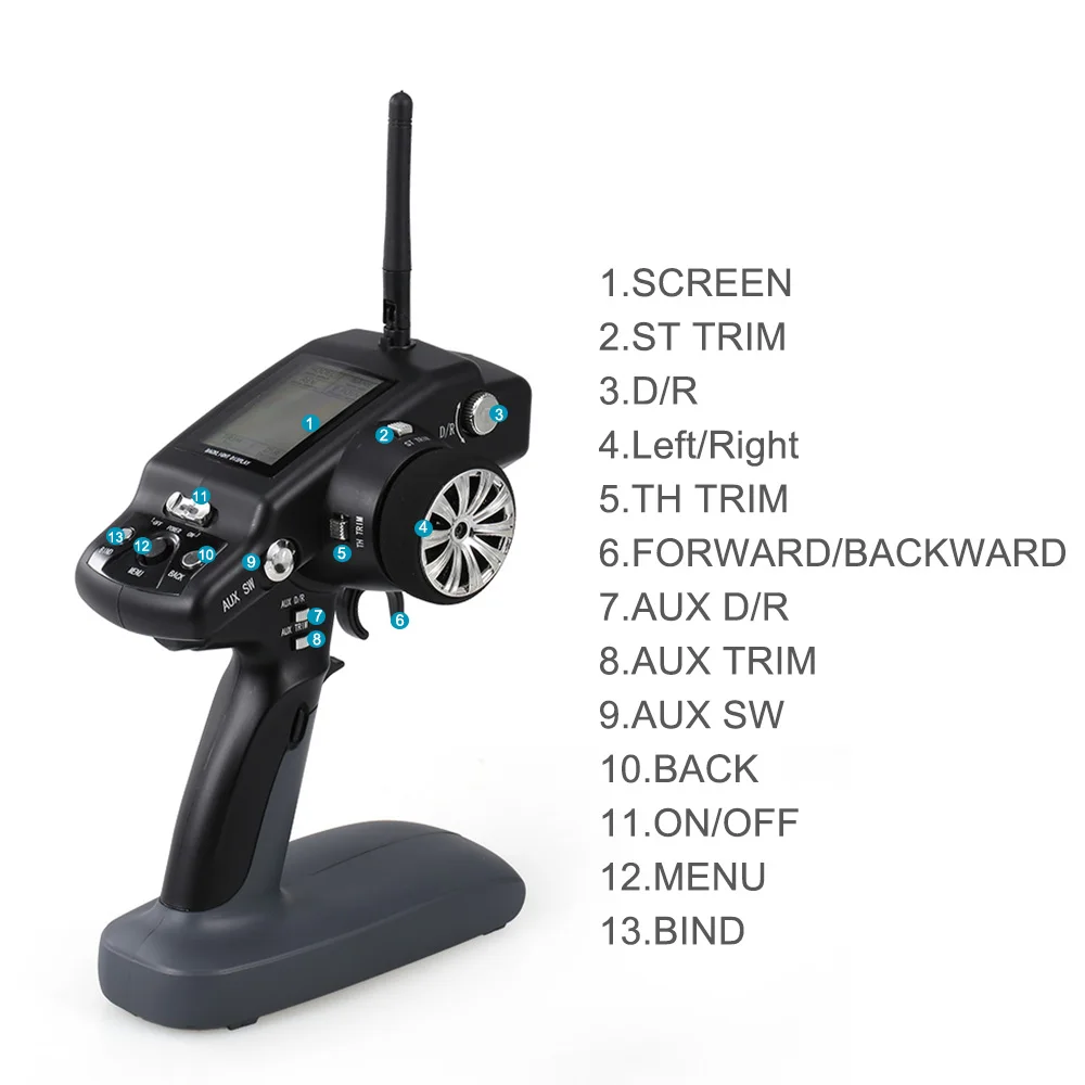 Wltoys P33 2,4 ГГц пульт дистанционного управления с индикаторным экраном Радиоуправляемый передатчик для всех список игрушек с дистанционным управлением автомобилей 12428 10428-A A959 A979