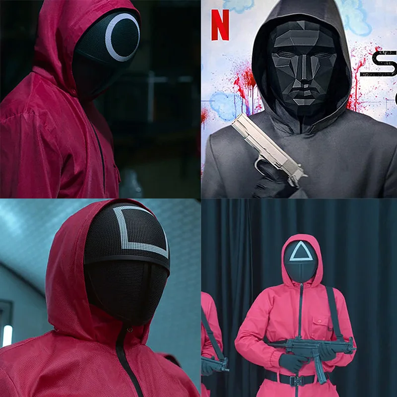

Korean squid game mask Li Zhengzai's same mask Cosplay peripheral props gun accessories