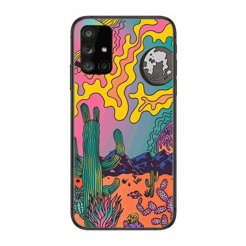 

Psychedelic Trippy Art Soft Phone Case Hull For Samsung Galaxy A 90 50 51 20 71 70 40 30 10 80 E 5G S Black Shell Art Cell Cov