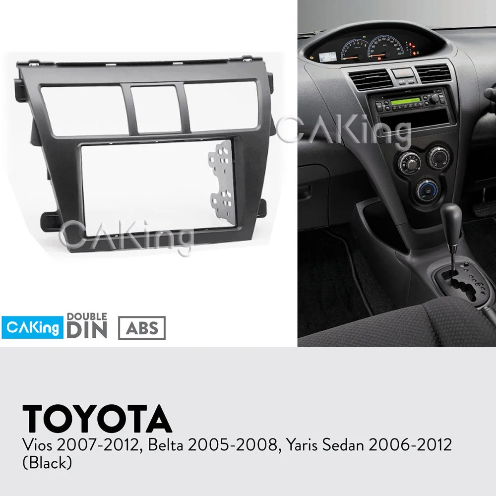 Автомобильная панель радиоприемника Fascia Для Toyota Vios 2007 2012Yaris Sedan 2006 2012Belta 2005 2008