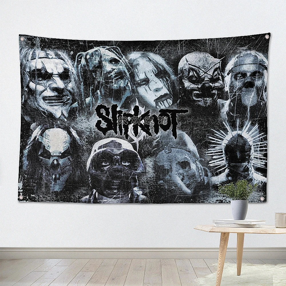 

Rock Band Heavy Metal Music Posters Retro Loft Cloth Art Flag Banner Wall Hanging Tapestry Bedroom Dormitory Home Decoration E4