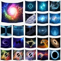 starry sky wall tapestry cosmic black hole psychedelic wall carpet hanging home decor beach mat wall cloth hippie tapestry