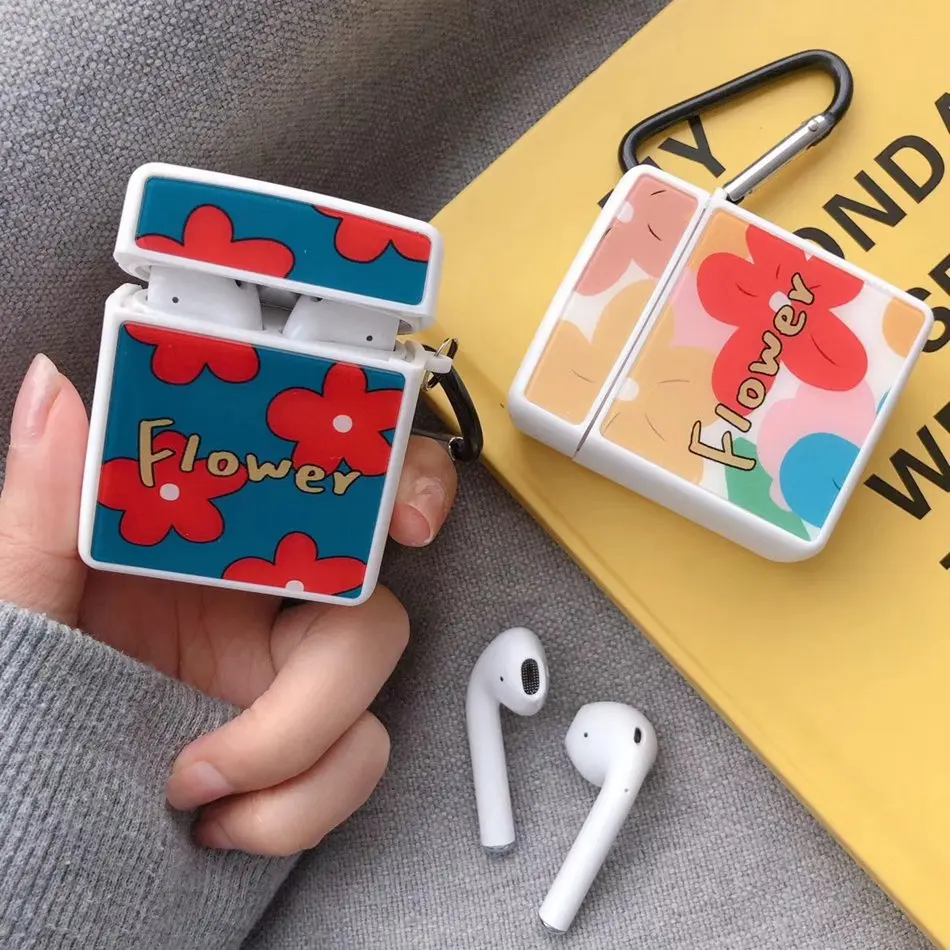 Bluetooth Беспроводной наушники чехол для Airpods 2 Чехол Милые силиконовые цветок Airpods2