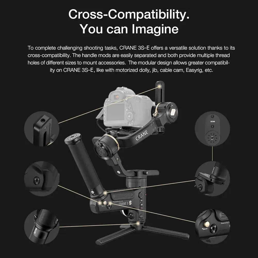 Zhiyun Crane 3 осевой стабилизатор для Nikon D850 Gimbal dslr camera Sony A9 A7R Canon 1DX Mark II 5D 6D gh5 PK