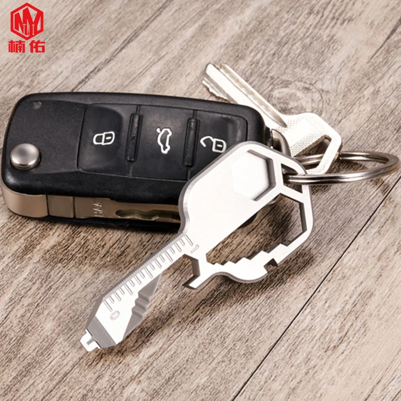 

1PC Stainless Steel EDC Cans Bottle Opener EDC Wrench Screwdriver Combination kit Key Keychain Mini Outdoor Portable Multitool