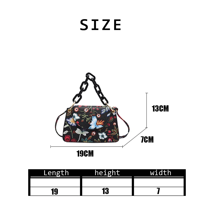 

2020 New Chinese Style Embroidery Vintage Fashion Printing Handbag Women Luxury PU Leather Casual Single Shoulder Bag