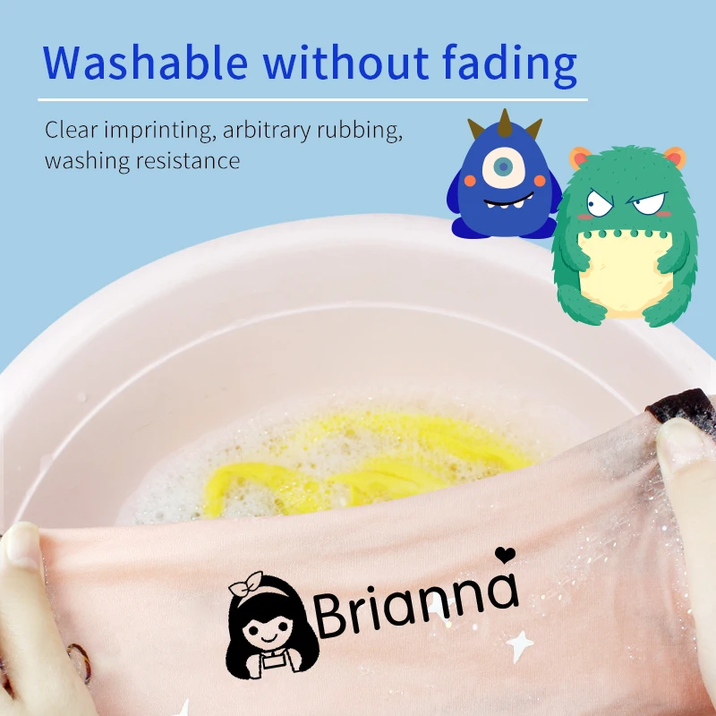 Детский штамп с именем сделай сам подарок для детей печать школьная одежда