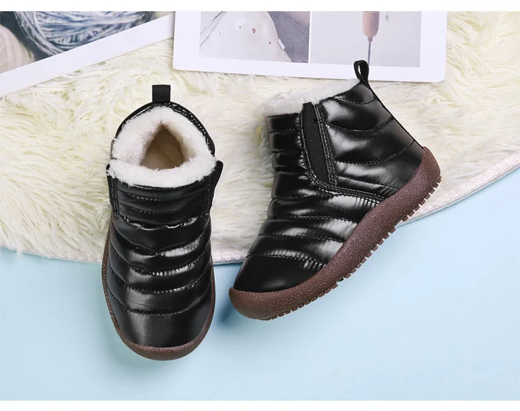 winter children's snow boots boys and girls waterproof ankle boots kids snow boots thick non-slip soft bottom