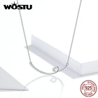 WOSTU 2020, Новое поступление, 925 пробы Серебряное ожерелье с сердцем, длинная цепочка для женщин, свадебные украшения, подарок CQN381