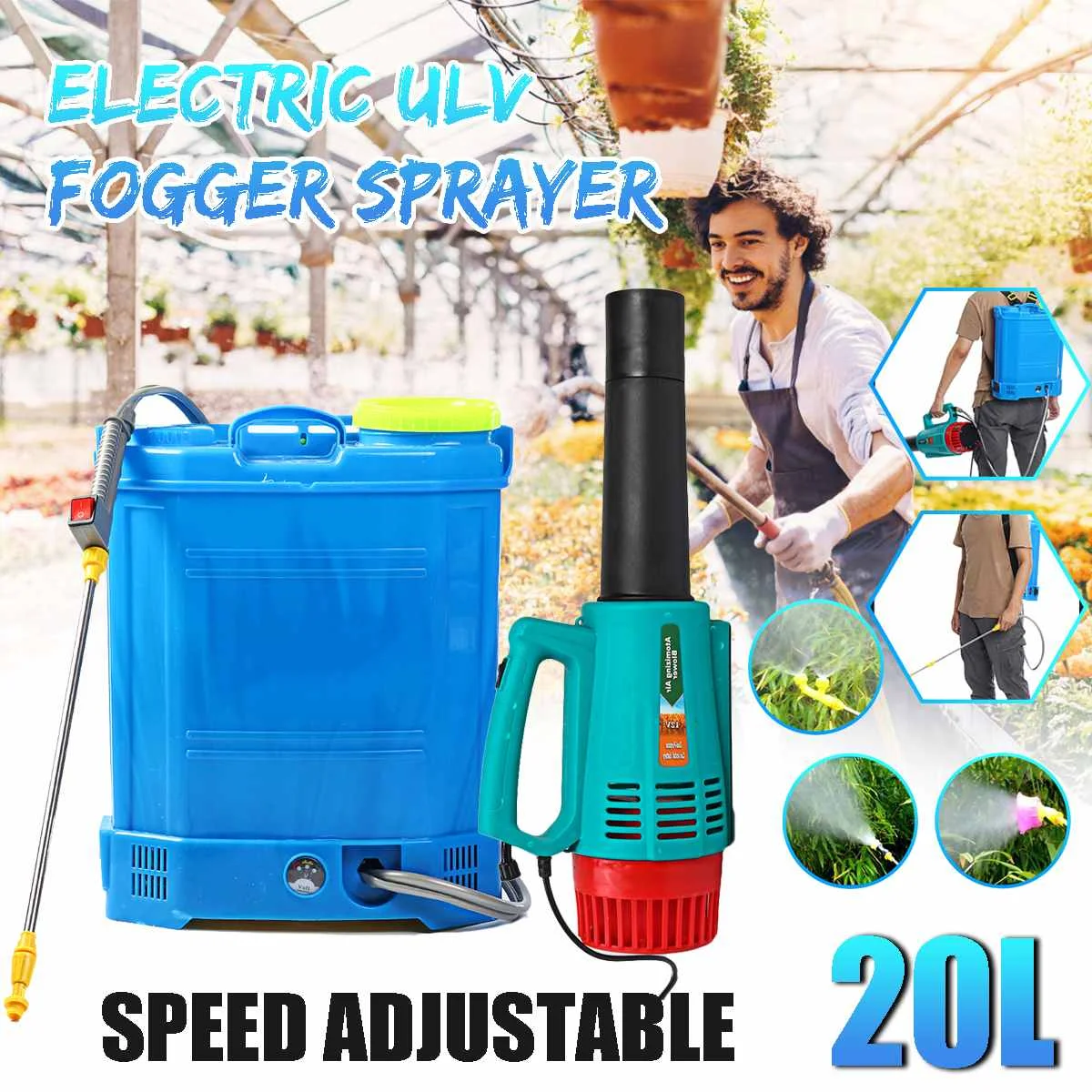 Портативный Электрический распылитель ULV с аккумулятором 20 л ультрамощная