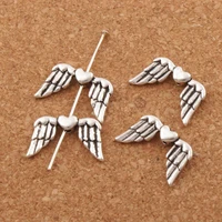 angel heart wing charm beads 10 9x18 9mm 200pcs zinc alloy spacers jewelry findings l190
