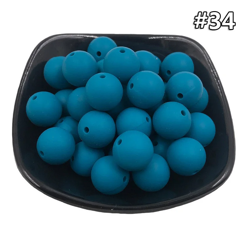 5PCS Beads 34 5 шт. Детские Силиконовые Прорезыватели 19 мм Пищевой бисер без БФА, силиконовый Прорезыватель для зубов DIY ювелирные изделия ожерелье аксессуары для кормления игрушки - Цвет: 5PCS Beads 34