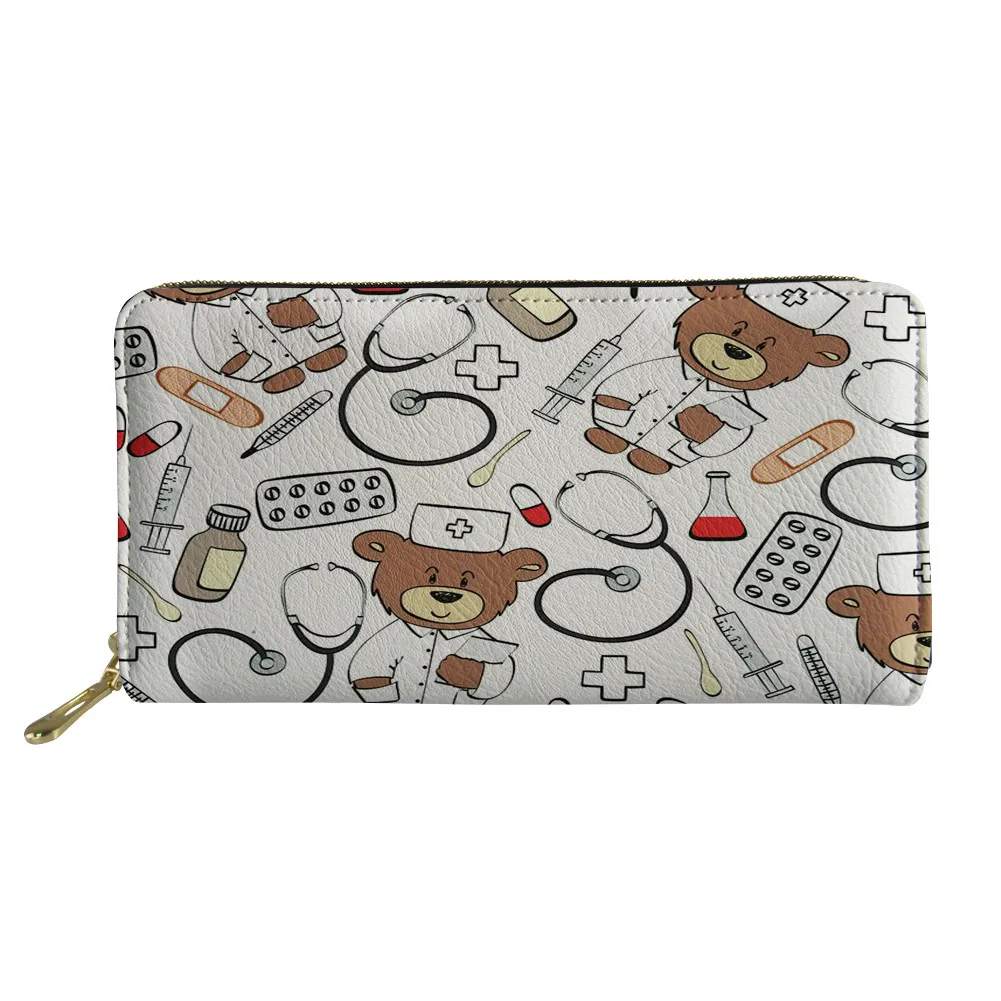 Женские Длинные кошельки HaoYun из искусственной кожи женские с мультипликационным