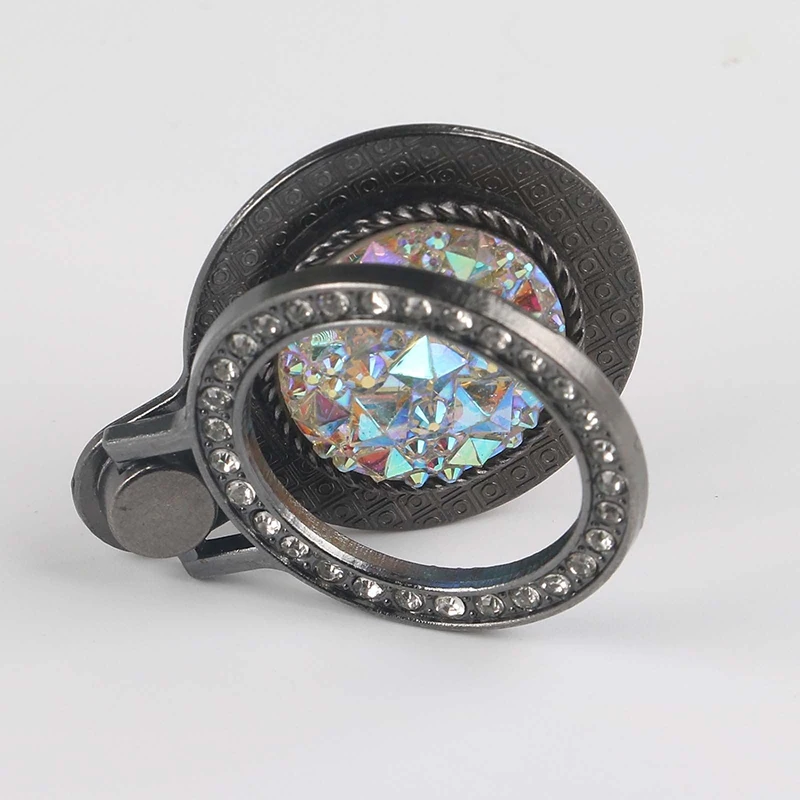 Универсальный круглый металлический бриллиантовый кольцо на палец подставка